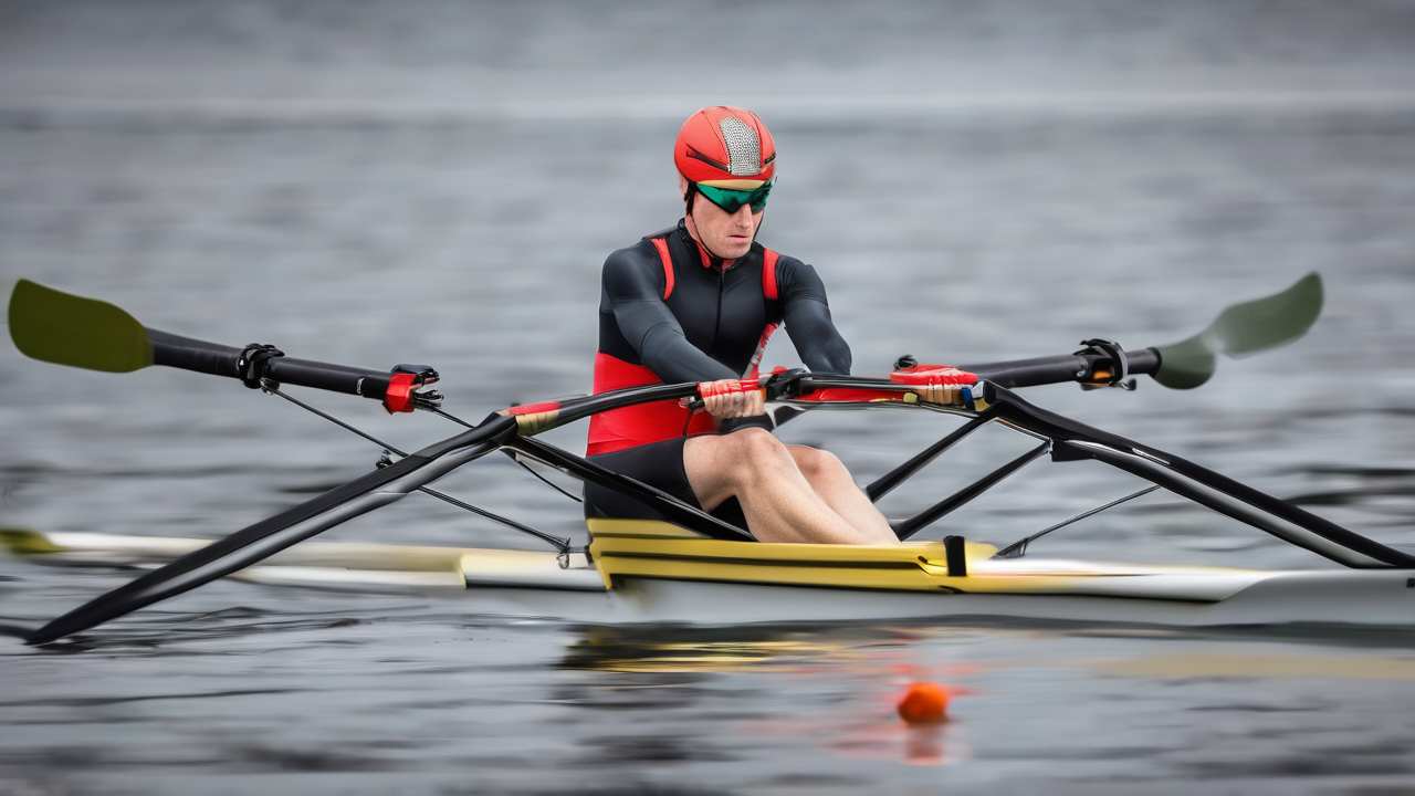 Lekki rower karbonowy w czarno-czerwonej kolorystyce z aerodynamiczną ramą