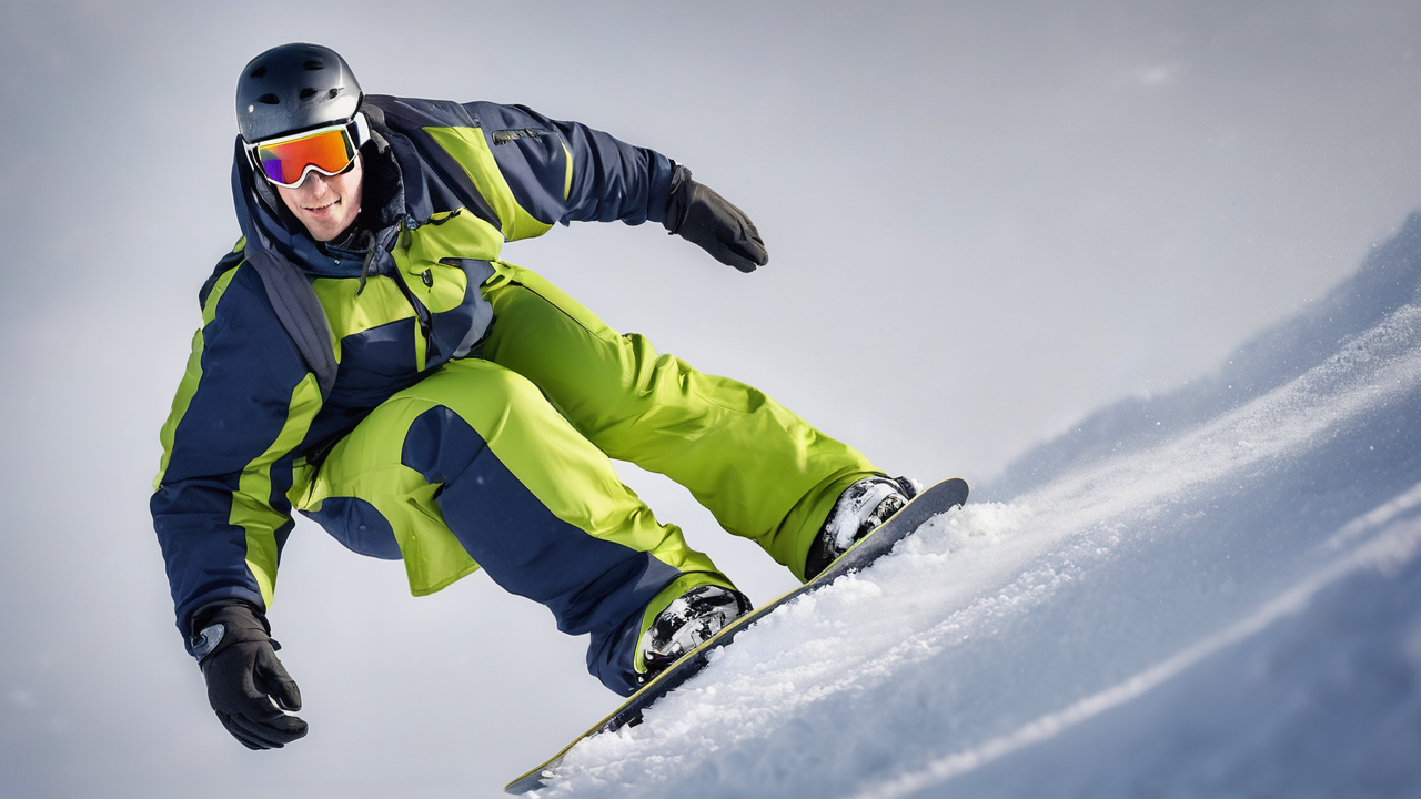 Profesjonalny sprzęt narciarski i snowboardowy na tle ośnieżonych gór